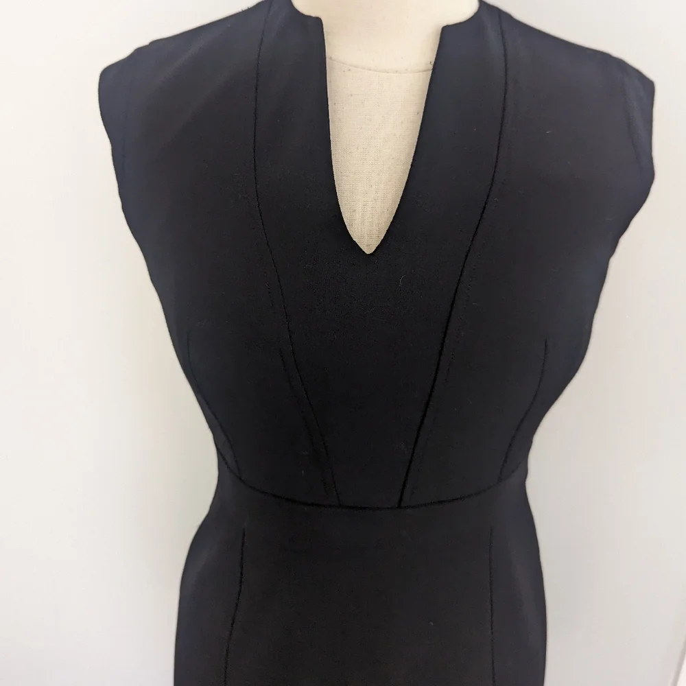 Women's Reiss Bianca Dress Black 10 Sleeveless Sheath Dress Black Work Office - Picture 4 of 11